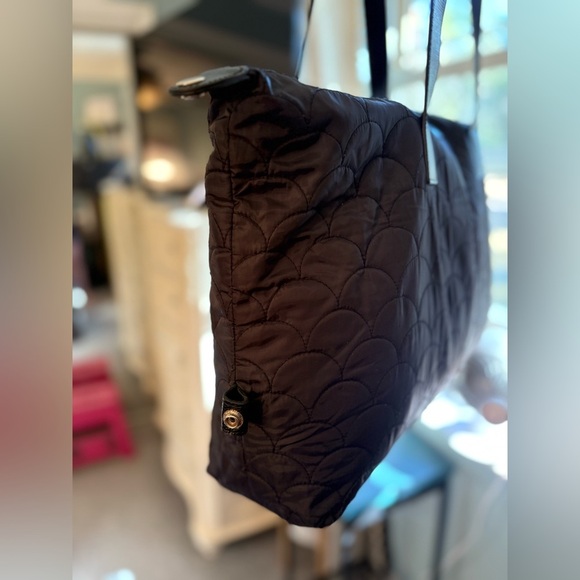 Dvf Diane Von Furstenberg Tote Travel Bag Black with Side Snaps - Picture 7 of 13